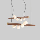 Japanese solid wood chandelier with creative design and modern lighting