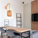 Vintage hemp rope and industrial wood wall light