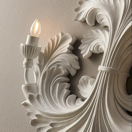 Retro embossed plaster wall light for original lighting - vue 6 sur 7