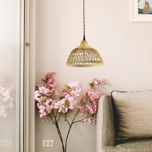 Rattan wall light boho bedside lamp for barn, living room, loft, bathroom, porch - vue 5 sur 6