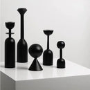 Black wooden candle holder nordic style artistic decoration for home