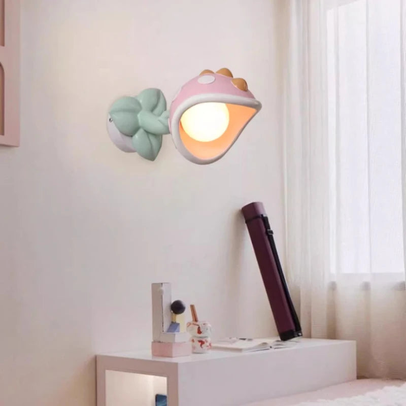 Cute wall light for children's room, flower princess design