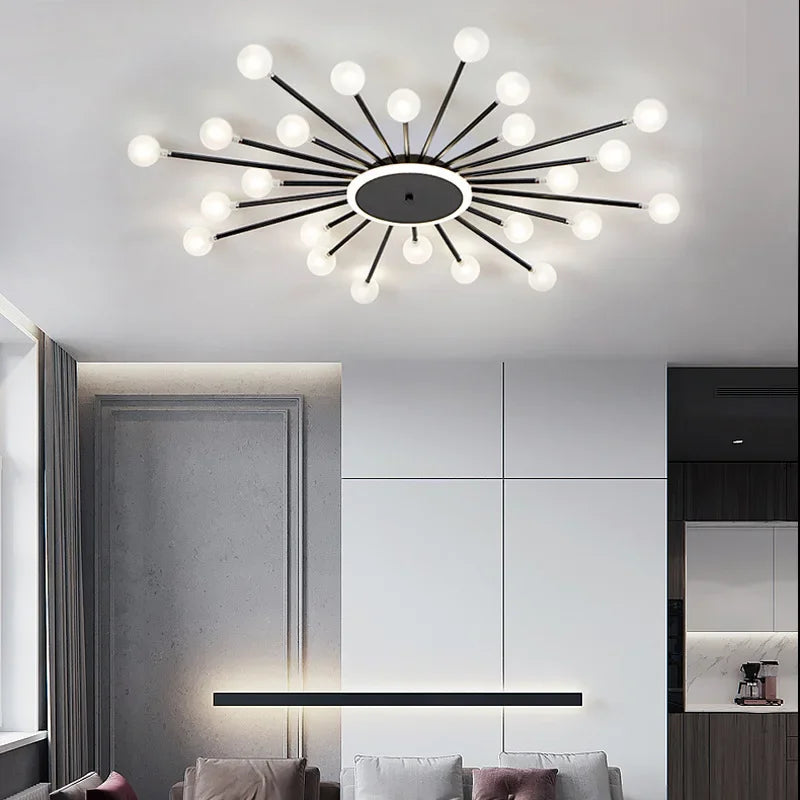 Modern glass chandelier with creative LED lighting