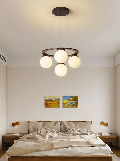 Designer wooden chandelier for contemporary home decor - vue 3 sur 14