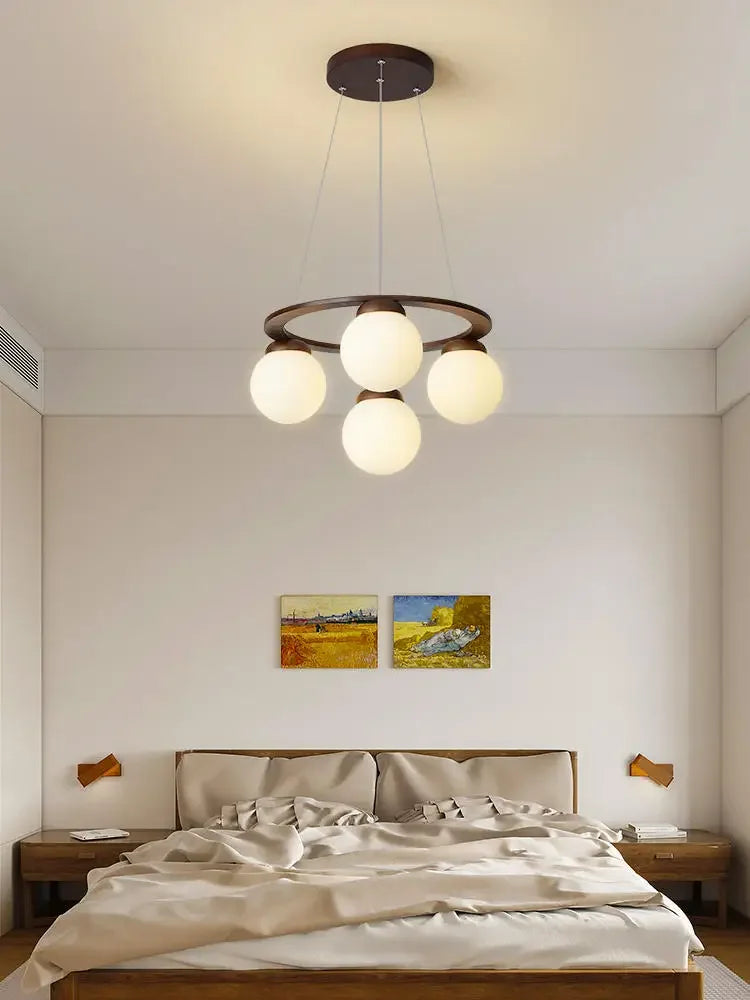 Designer wooden chandelier for contemporary home decor - vue 3 sur 14