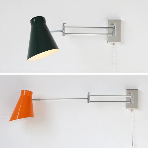 Foldable and extendable industrial metal wall light - vue 2 sur 9