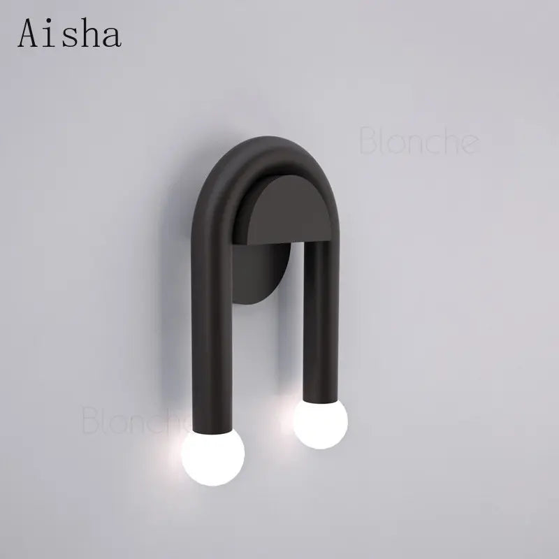 Modern nordic u-shaped LED wall light for interiors