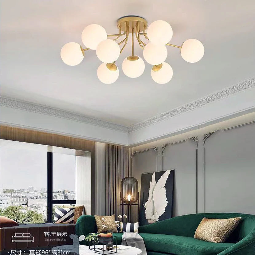 Nordic glass LED pendant light for interior decoration