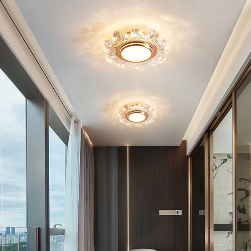 Modern crystal glass LED chandelier for home decor - vue 6 sur 10