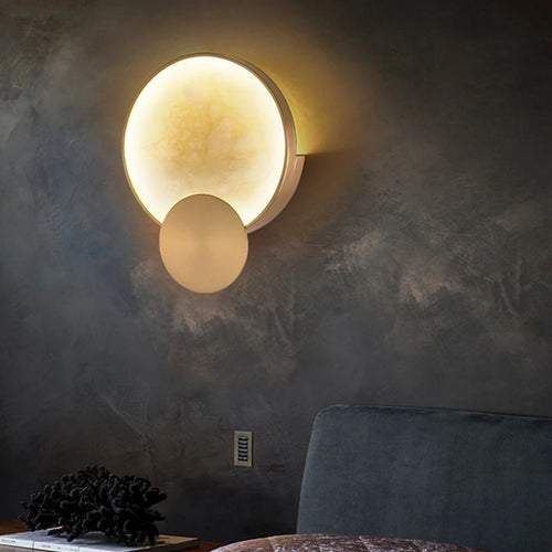 Art deco marble and gold metal wall light - vue 3 sur 7