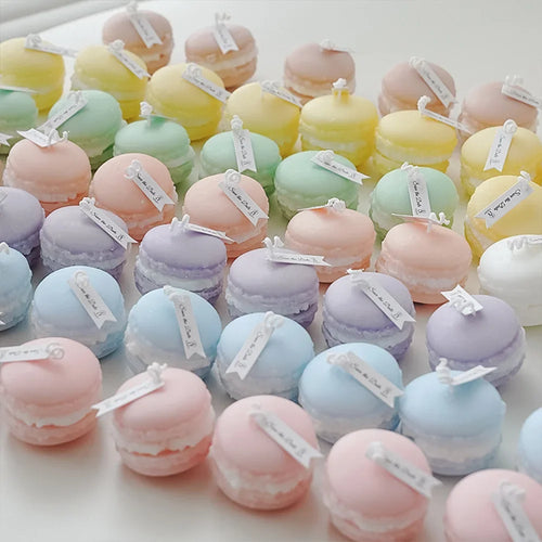 mini macaron scented candle for home decor and souvenirs - vue 4 sur 13