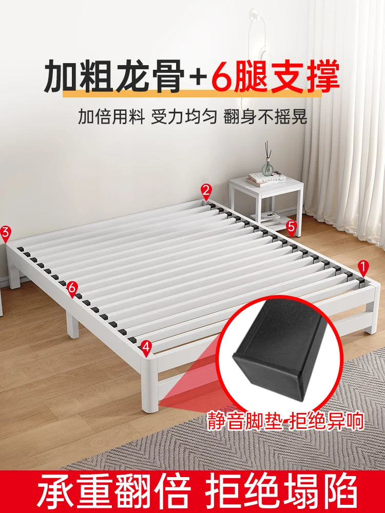 Single tatami bed frame, modern and simple home master bedroom, 1.8-meter double iron bed - vue 2 sur 29