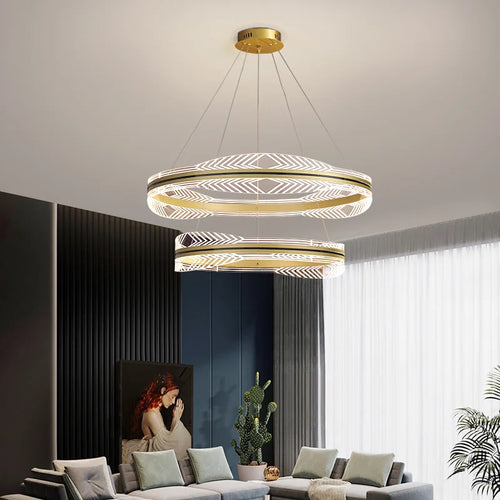 Modern gold nordic design hanging chandelier indoor lighting - vue 2 sur 12