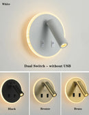 Modern wall light with USB ports and adjustable reading lamps