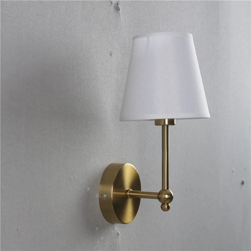 American retro black and gold linen wall light - vue 7 sur 8