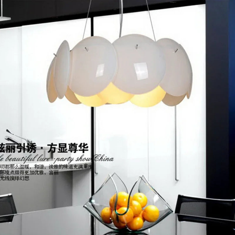 Elegant and simple modern round glass three-light pendant
