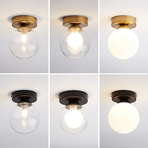 Modern simple Nordic LED glass ball ceiling light - vue 2 sur 10