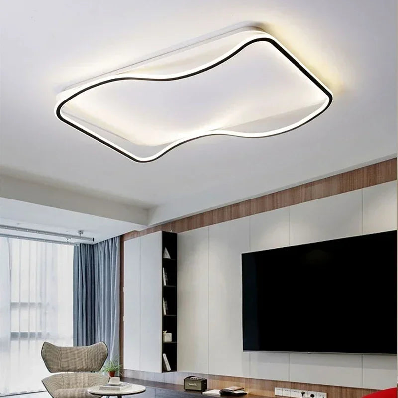 Modern LED chandelier for simple wave interior decoration