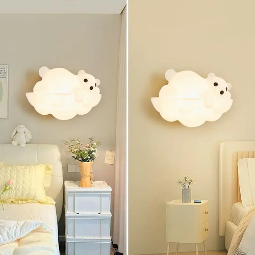 Decorative polar bear wall light ideal for indoor use - vue 5 sur 9