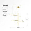 Italian designer tubular LED pendant chandelier