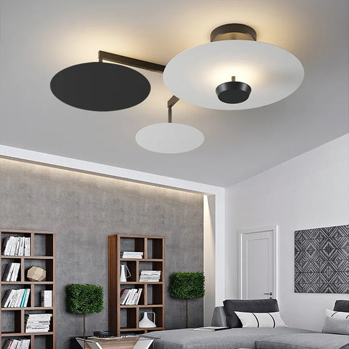Round chandelier with remote control dimming for art decor living room - vue 2 sur 14