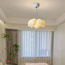 Resin chandelier with romantic metal lampshade
