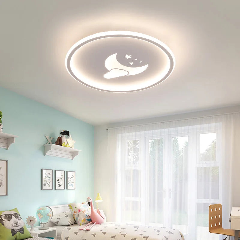 Nordic LED ceiling light cartoon moon and cloud creative for children