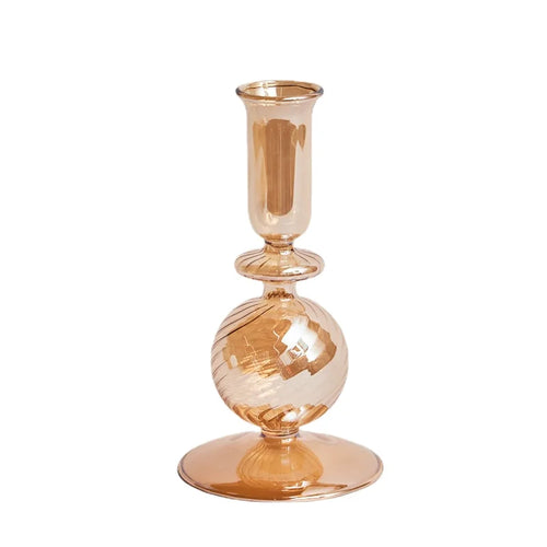 Retro glass taper candle holders for elegant decor - vue 20 sur 32