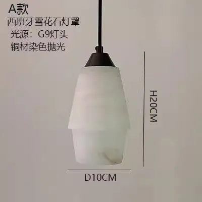 hanging chandelier led marble collection retro vintage style - vue 8 sur 9