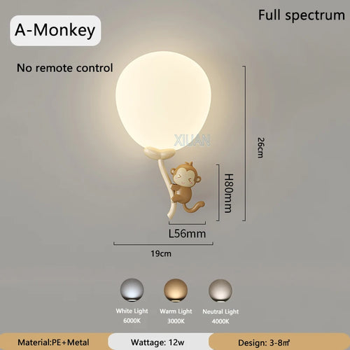 Creative balloon-shaped wall light for children - vue 10 sur 10