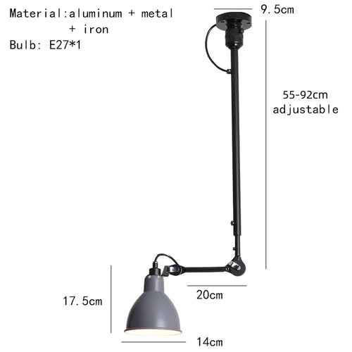 Retro American style chandelier with adjustable length lampshade - vue 14 sur 21