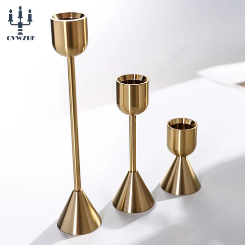 Metal candle holders for weddings, romantic decoration and parties
