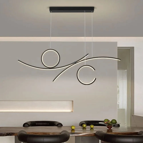 Modern LED ceiling light with wave design for stylish interiors 2024 - vue 7 sur 8