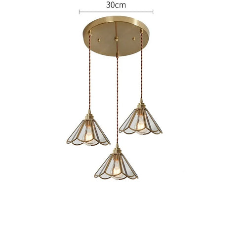Nordic glass LED pendant light with gold body - vue 12 sur 20