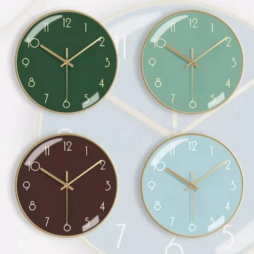 modern metal wall clock, aesthetic and silent - vue 6 sur 17