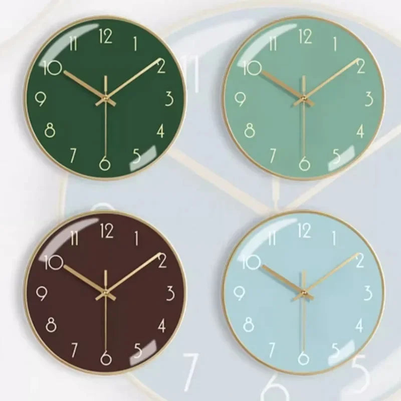 modern metal wall clock, aesthetic and silent - vue 5 sur 17