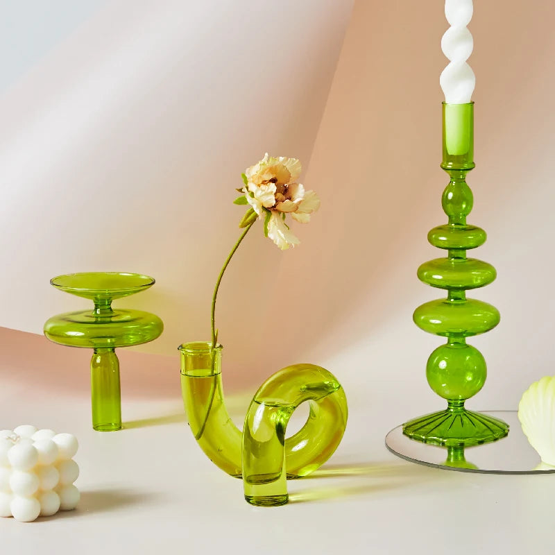 Nordic glass candle holders for weddings and decorative gifts - vue 3 sur 16