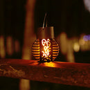 Set of 3 solar LED flame effect garden lights for outdoor decoration