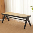 solid rattan bench for versatile and modern use