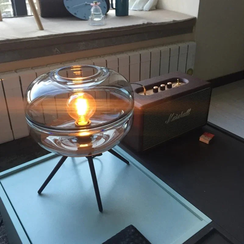 Modern nordic glass LED table lamp for night-time decoration - vue 4 sur 10