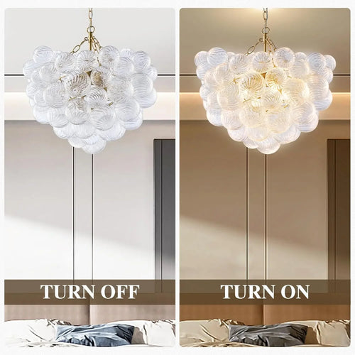 Modern glass bubble pendant chandelier for elegant interiors - vue 7 sur 12