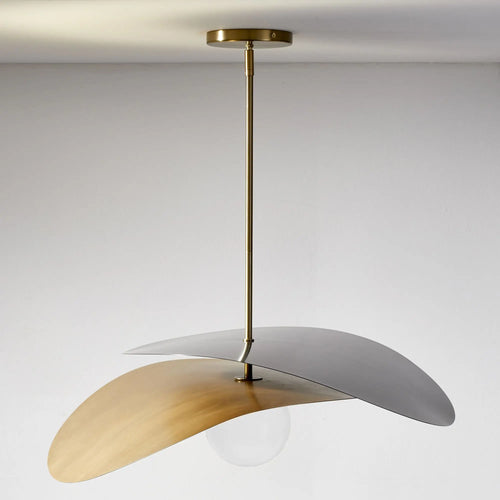 Metal and glass pendant light modern style - vue 5 sur 6