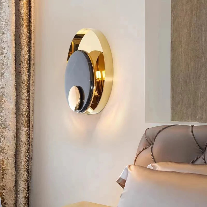 Nordic design LED metal and marble wall light