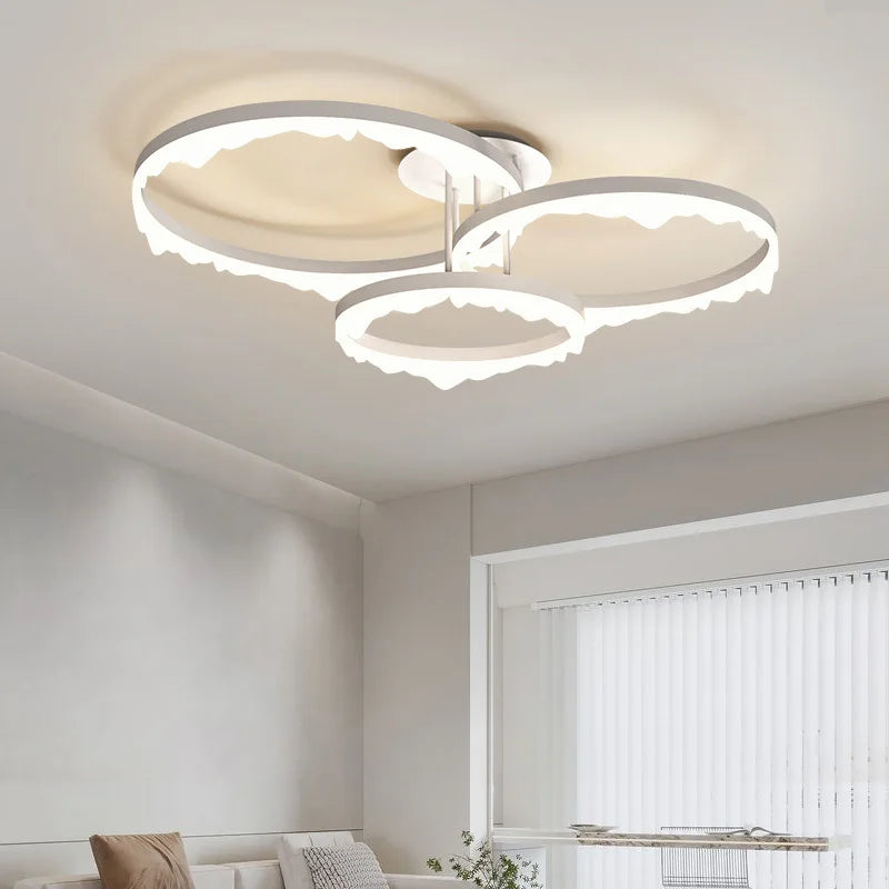 Modern minimalist LED chandelier elegant indoor lighting design - vue 5 sur 8