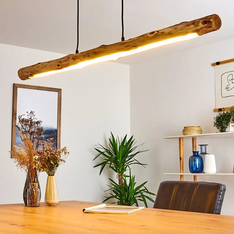 Minimalist wooden pendant light - vue 3 sur 5