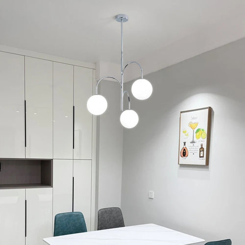Modern iron and glass chandelier for interior decoration - vue 4 sur 7