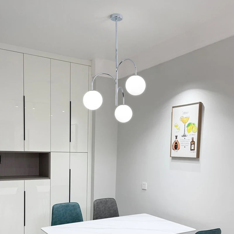 Modern iron and glass chandelier for interior decoration - vue 3 sur 7