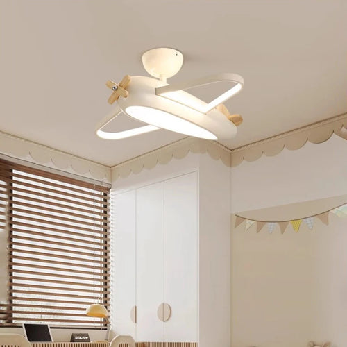 modern helicopter ceiling light for boy's bedroom - vue 3 sur 9