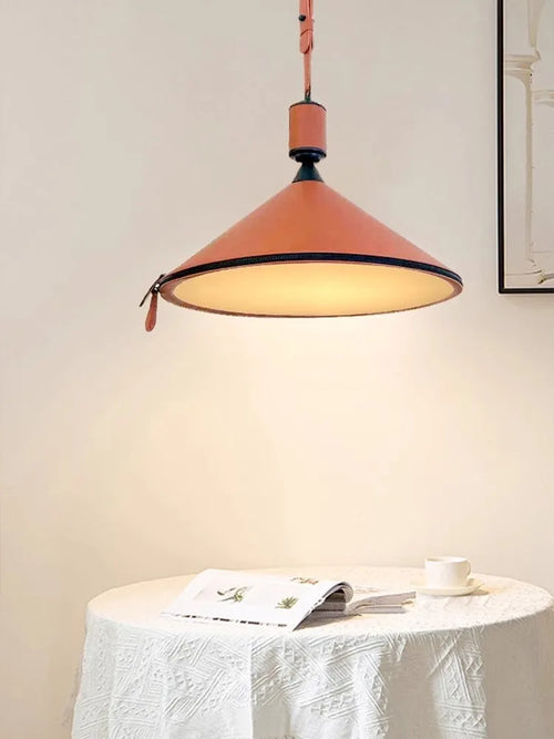 Modern minimalist luxury leather pendant light - vue 5 sur 18