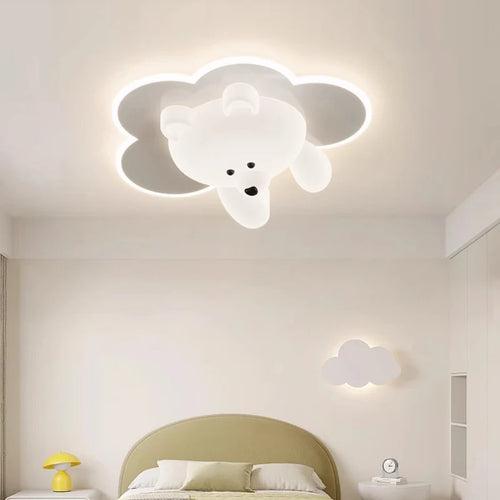 Cute bear and cloud-shaped children's ceiling lights - vue 2 sur 10